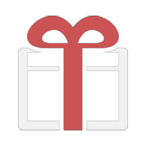 Ein Geschenk Logo zentriert in einem Kasten